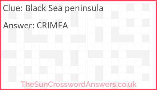 Black Sea peninsula Answer