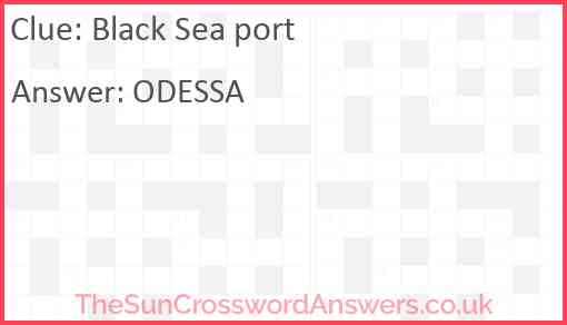 Black Sea port Answer