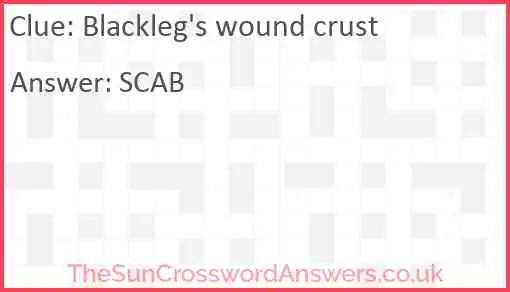 Blackleg's wound crust Answer