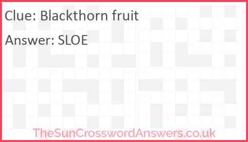 Blackthorn fruit Answer