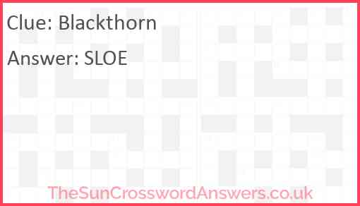 Blackthorn Answer