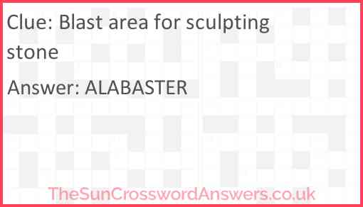 Blast area for sculpting stone Answer