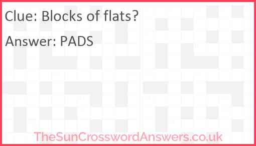 Blocks of flats? Answer