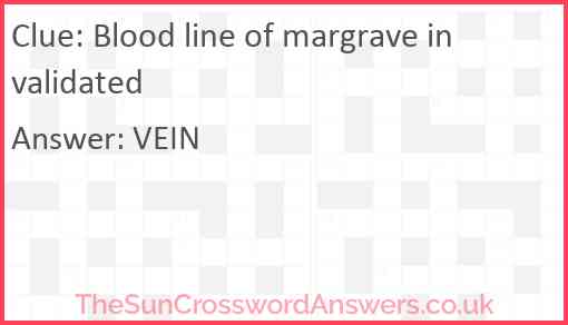 Blood line of margrave invalidated Answer