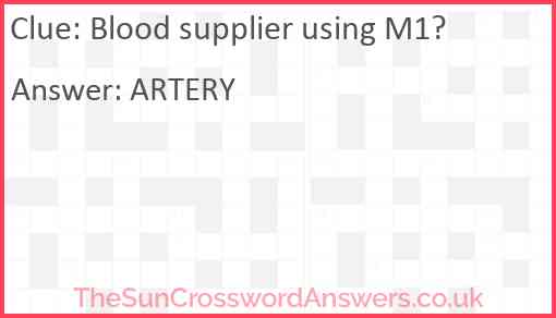 Blood supplier using M1? Answer