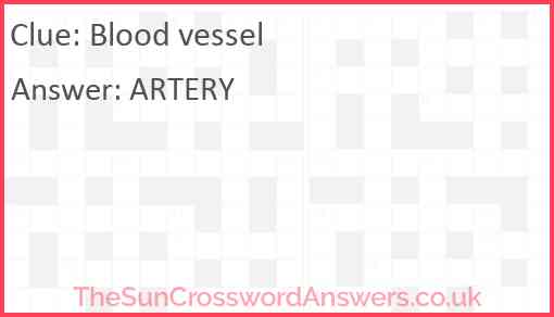 Blood vessel Answer