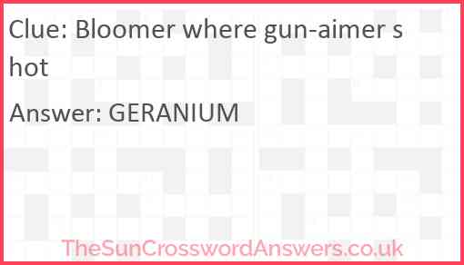 Bloomer where gun-aimer shot Answer