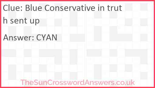 Blue Conservative in truth sent up Answer