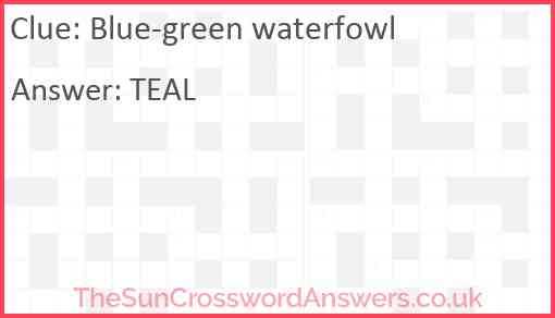 Blue-green waterfowl Answer