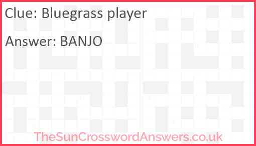 Bluegrass player Answer