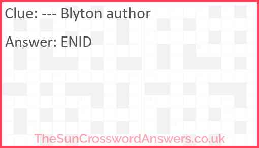--- Blyton author Answer