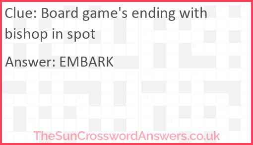 Board game's ending with bishop in spot Answer