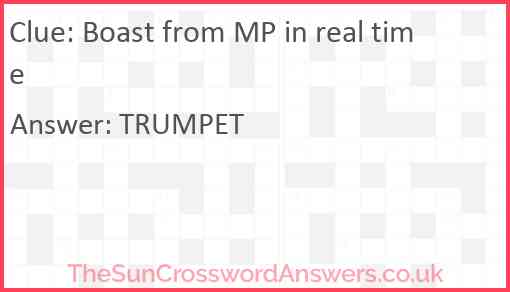 Boast from MP in real time Answer