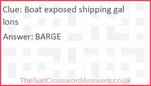 Boat exposed shipping gallons Answer