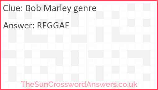Bob Marley genre Answer