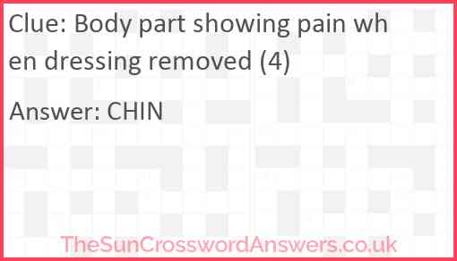 Body part showing pain when dressing removed (4) Answer