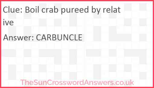 Boil crab pureed by relative Answer