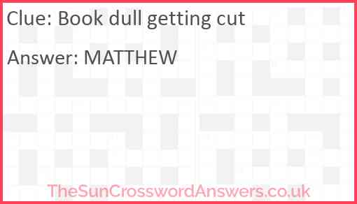 Book dull getting cut Answer