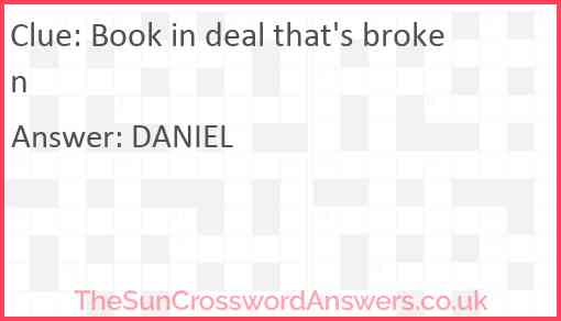 Book in deal that's broken Answer
