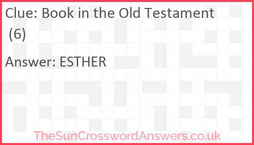 Book in the Old Testament (6) Answer