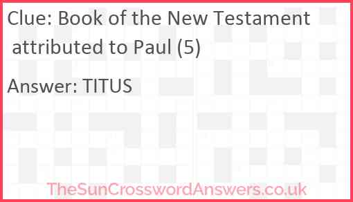 Book of the New Testament attributed to Paul (5) Answer