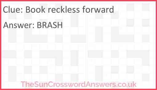 Book reckless forward Answer