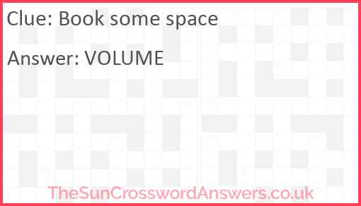 Book some space Answer