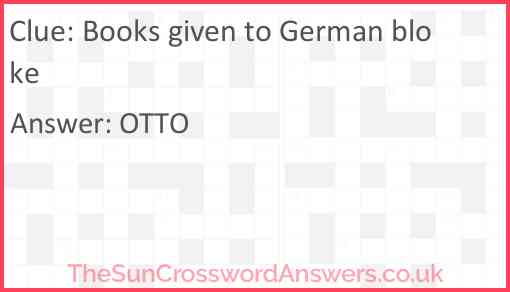 Books given to German bloke Answer