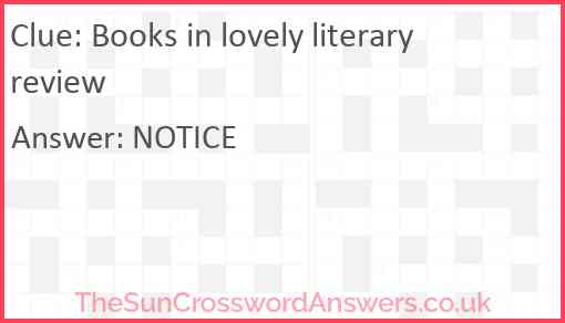 Books in lovely literary review Answer