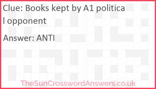 Books kept by A1 political opponent Answer