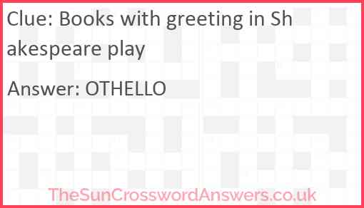 Books with greeting in Shakespeare play Answer