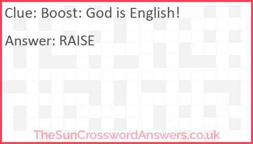 Boost: God is English! Answer