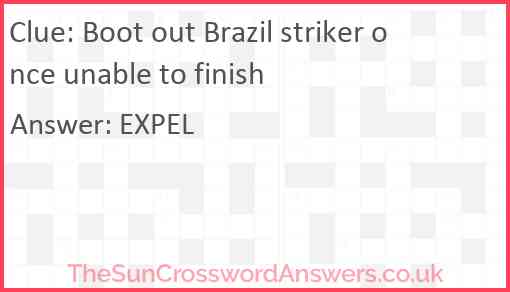 Boot out Brazil striker once unable to finish Answer