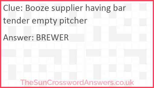 Booze supplier having bartender empty pitcher Answer