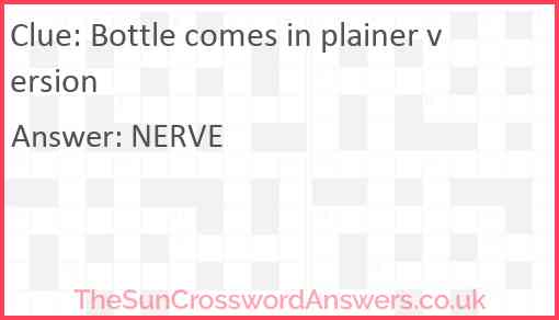 Bottle comes in plainer version Answer