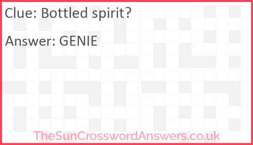 Bottled spirit? Answer
