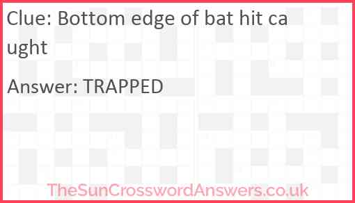 Bottom edge of bat hit caught Answer