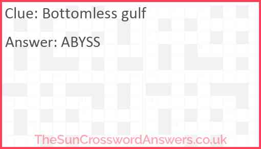 Bottomless gulf Answer