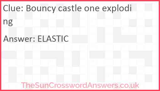 Bouncy castle one exploding Answer