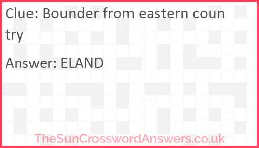 Bounder from eastern country Answer
