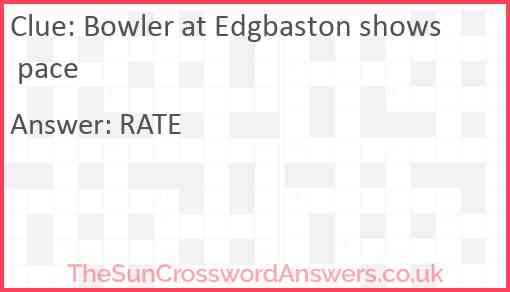 Bowler at Edgbaston shows pace Answer