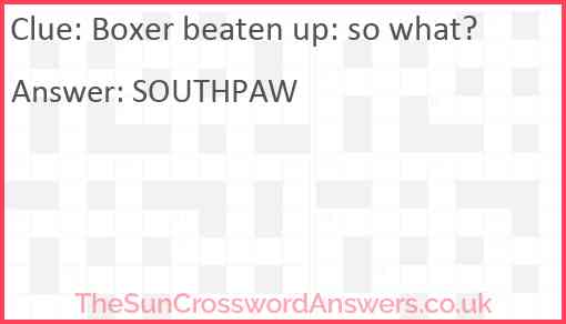 Boxer beaten up: so what? Answer