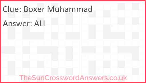 Boxer Muhammad Answer