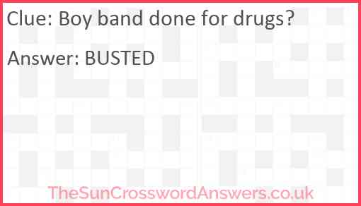 Boy band done for drugs? Answer