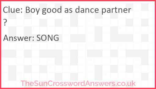 Boy good as dance partner? Answer