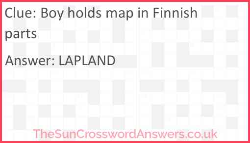 Boy holds map in Finnish parts Answer