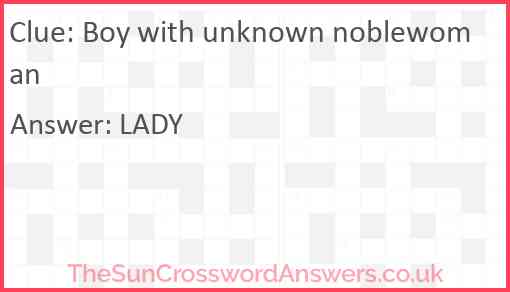 Boy with unknown noblewoman Answer