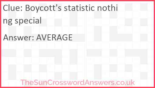 Boycott's statistic nothing special Answer