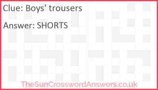 Boys' trousers Answer