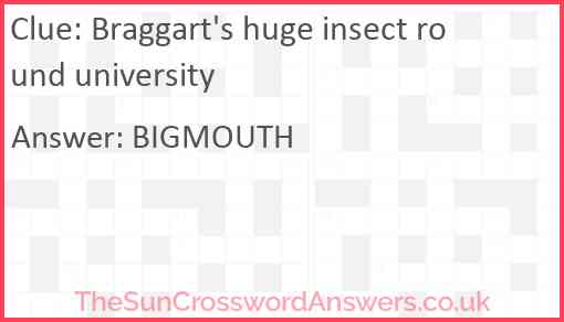 Braggart's huge insect round university Answer
